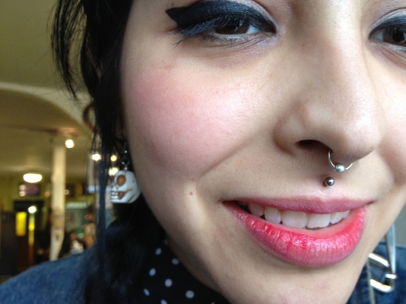 Beautiful Girl With Septum Ring And Philtrum Piercings