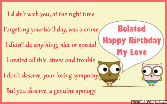 Belated Happy Birthday My Love Greeting Card