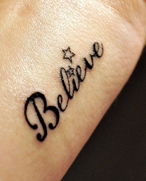 Believe Star Tattoo Tattoo On Left Wrist