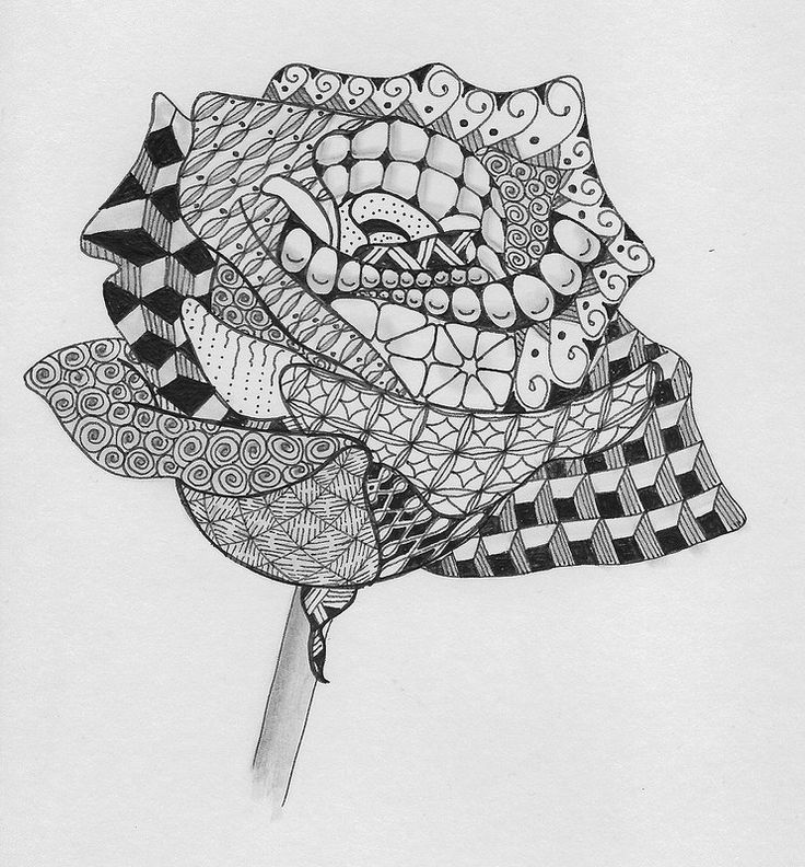 Black Mandala Rose Tattoo Design