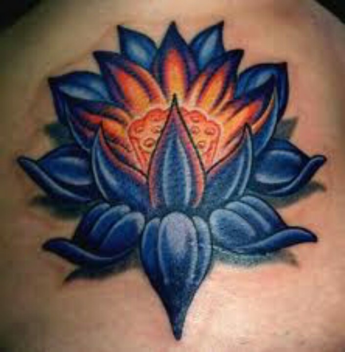 Blue Lotus Flower Tattoo Design