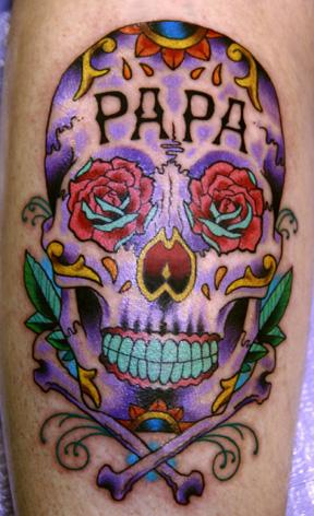 Colorful Traditional Skull Tattoo Design