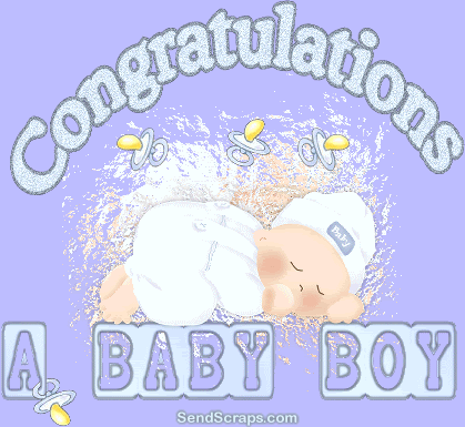 Congratulations A Baby Boy Glitter