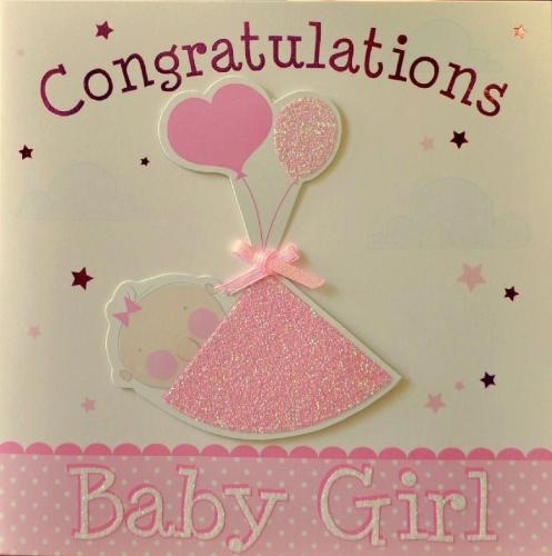 Congratulations Baby Girl Beautiful Greeting Card