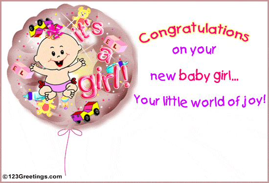 Congratulations On Your New Baby Girl Your Little World Of Joy Glitter