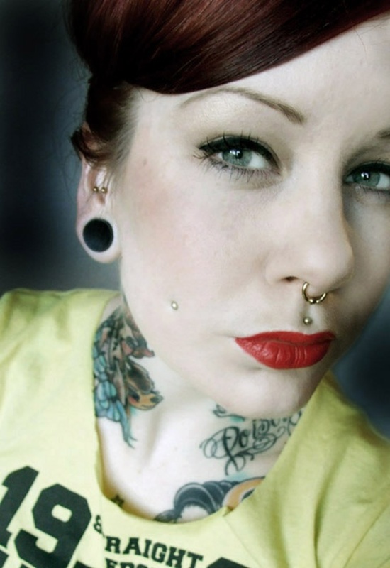 Dimple Cheeks And Philtrum Piercing For Girls