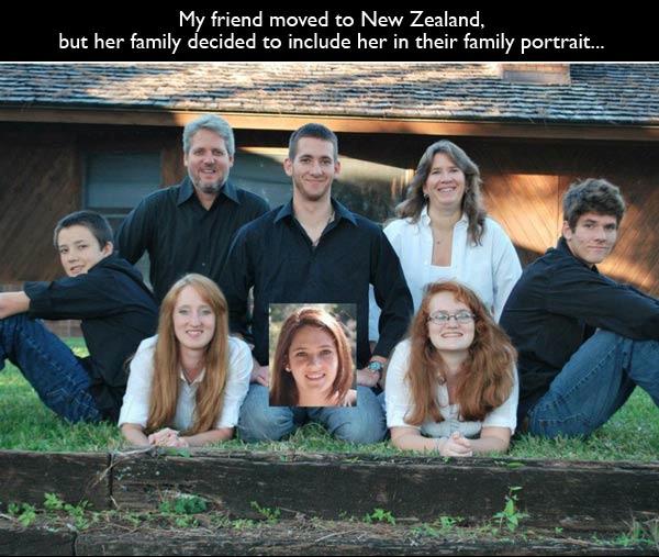 Family Decided To Included To her In Their Family Portrait Funny Picture