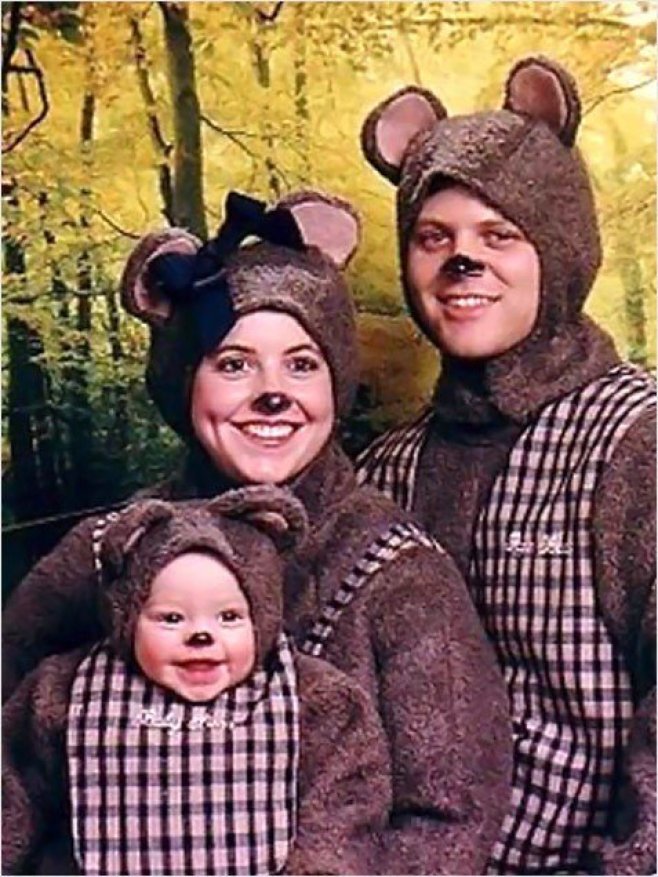 Family In Animal Costume Posing For Photoshoot Funny Picture