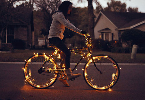 Funny Christmas Light Bicycle