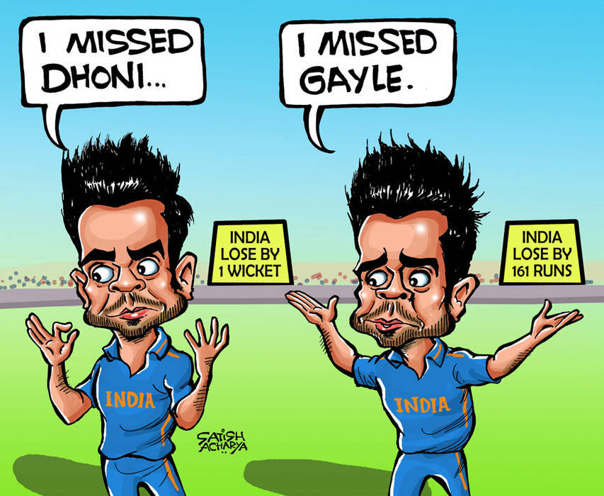 Funny Cricket Virat Kohli Cartoon Picture