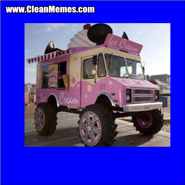 Funny Ice Cream Pink Truck
