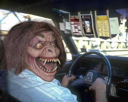 Funny Scary Driver Face