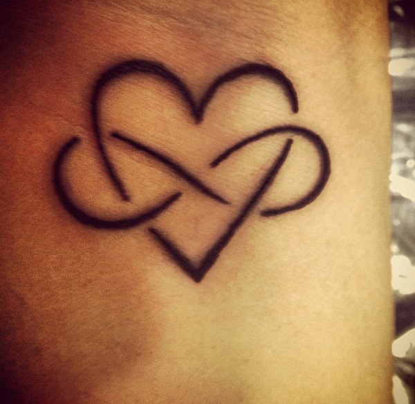 Heart And Infinity Symbol Tattoo On Wrist
