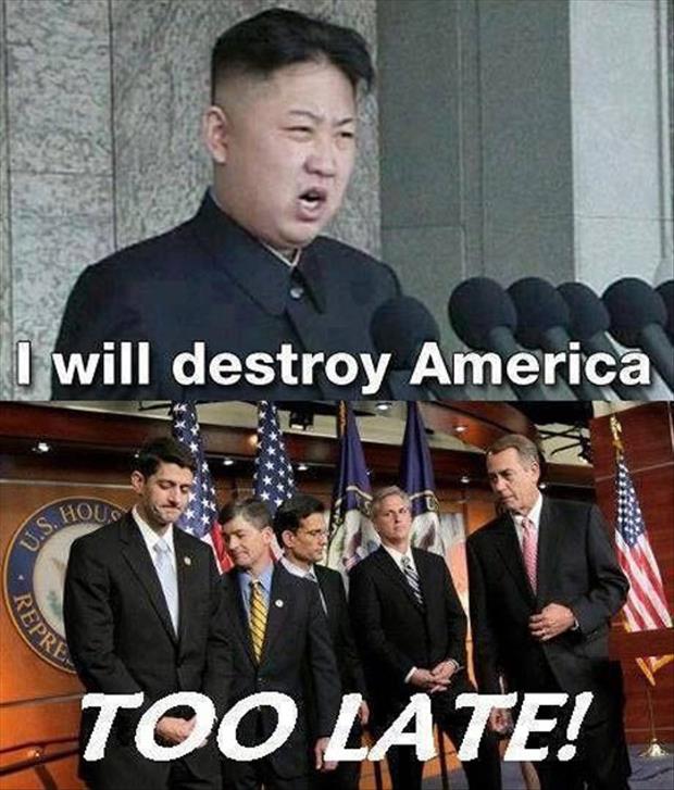 I Will Destroy America Funny Kim Jong Un Political Picture