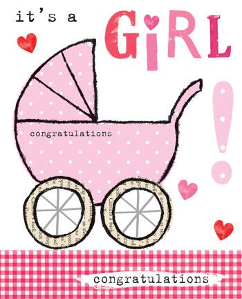 It's A Girl Congratulations Card