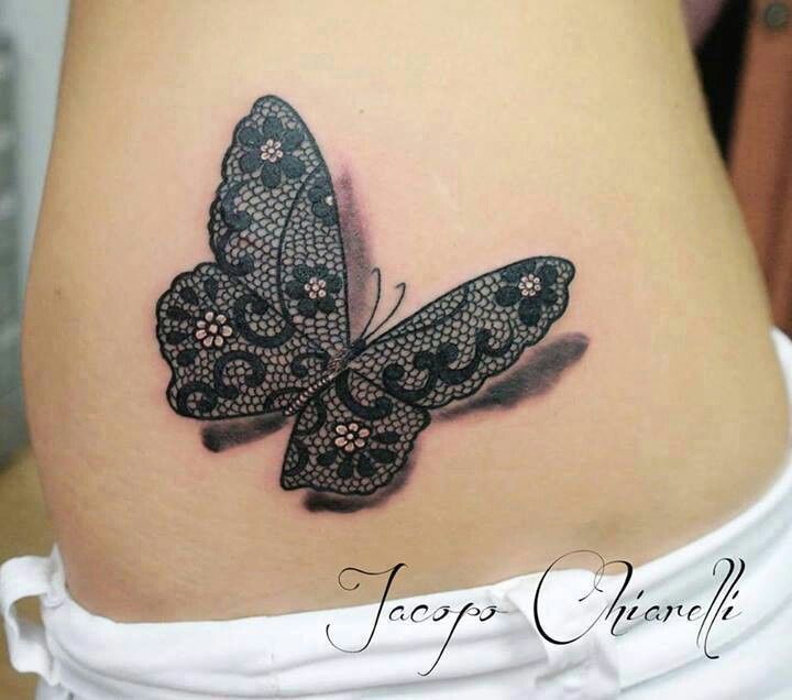 Lace Butterfly Tattoo Design Sample