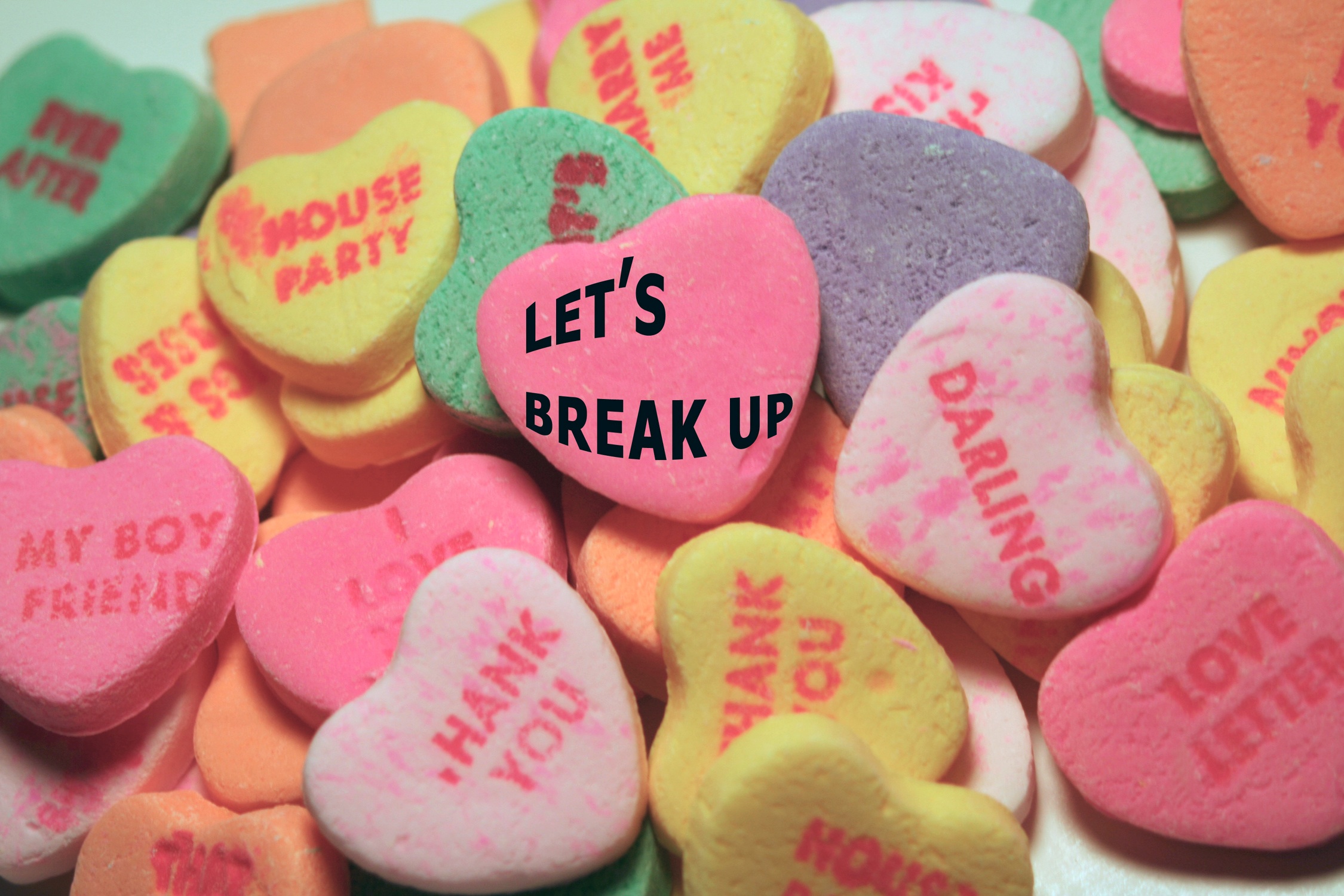 Let's Break Up Heart Candies Picture