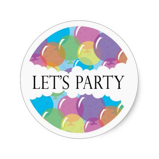 Let's Party Balloons Sticker