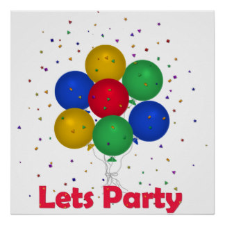 Let's Party Colorful Balloons Picture