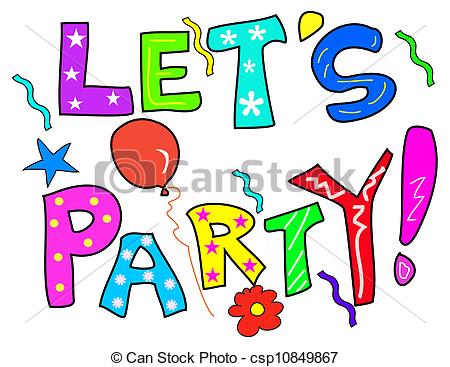 Let's Party Colorful Clipart