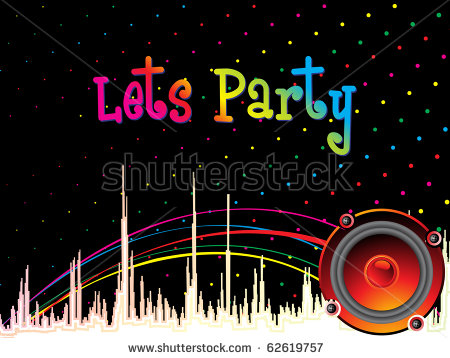 Lets Party Colorful Text Picture