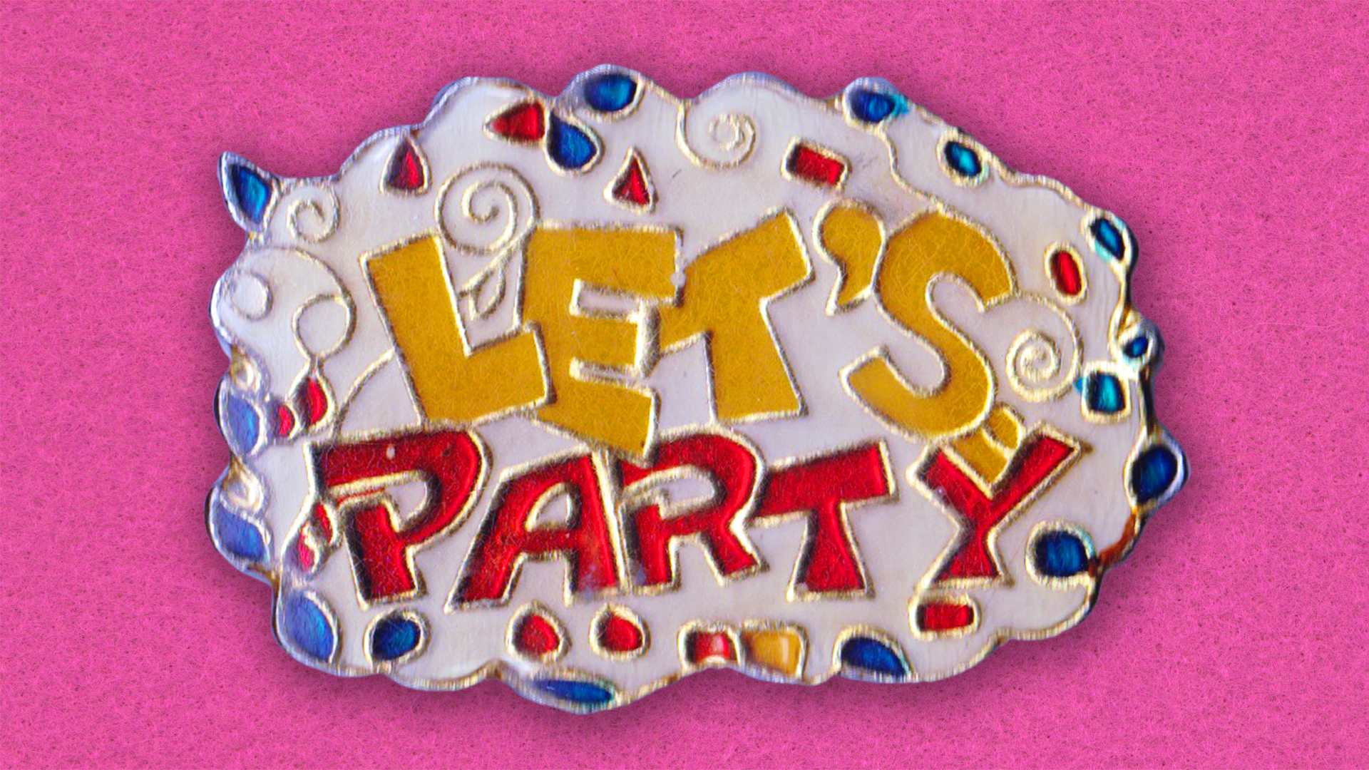 Let's Party Embroidery Design