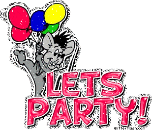 Let's Party Mouse With Balloons Glitter
