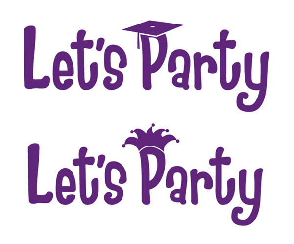 Let's Party Purple Text Picture