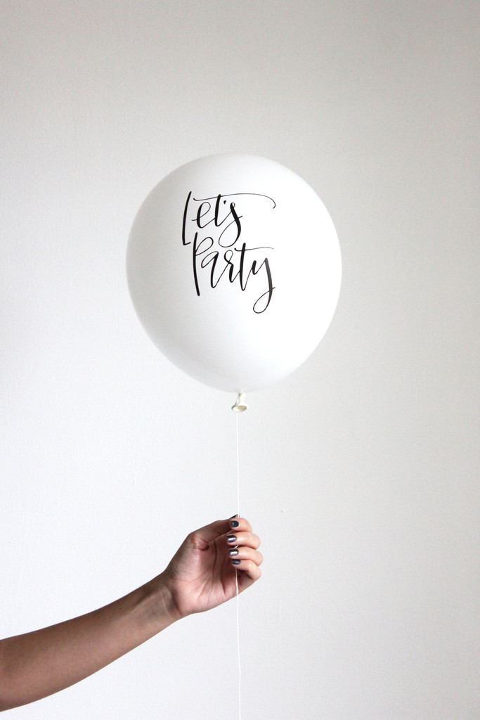 Let's Party White Balloon Picture