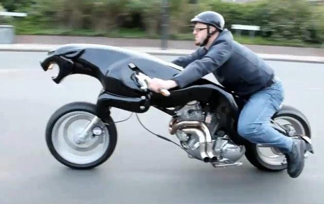 Man Riding Modify Jaguar Funny Bike Picture For Whatsapp