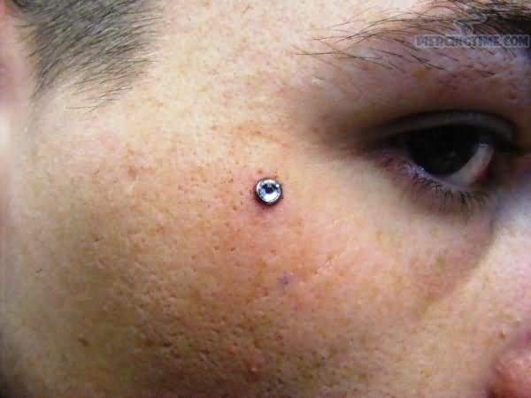 Man With Teardrop Piercing Closeup Image