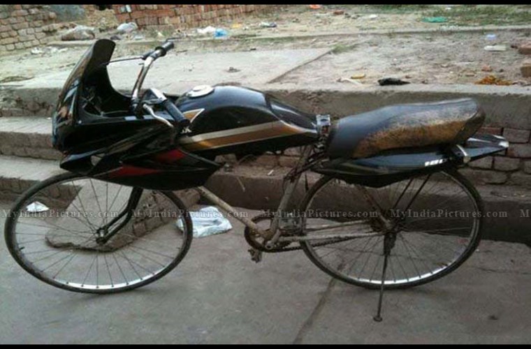 Modified Bicycle Into Bike Funny Picture