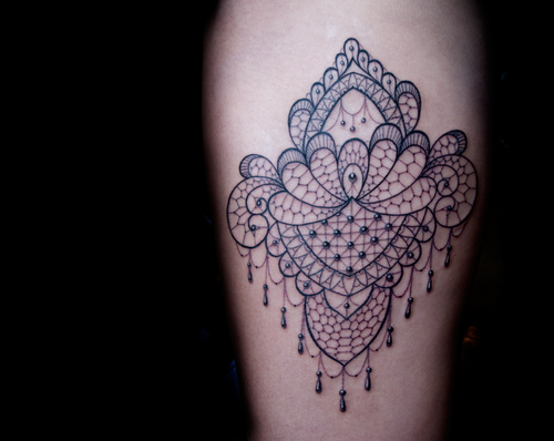 Nice Lace Tattoo Design Idea