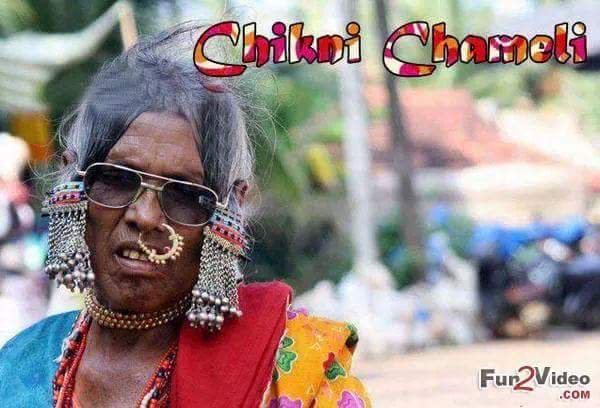 Old Indian Woman Chikni Chameli Funny Picture