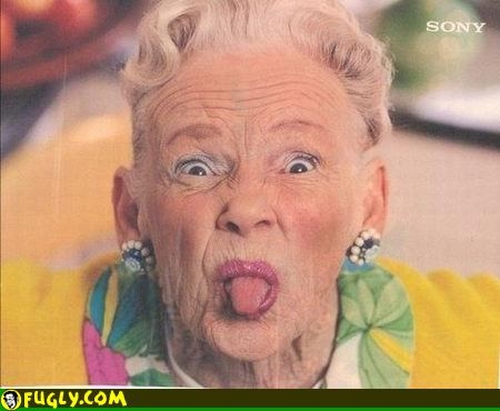 Old Woman Showing Tongue Funny Picture