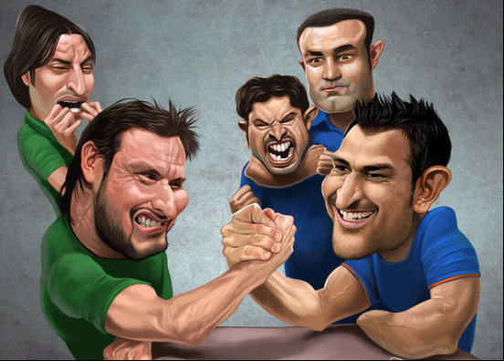 Pakistan And Indian Funny Crickter Caricatures Faces