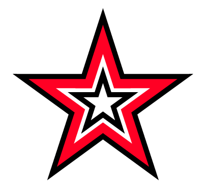 Red And Black Stars Tattoo Design