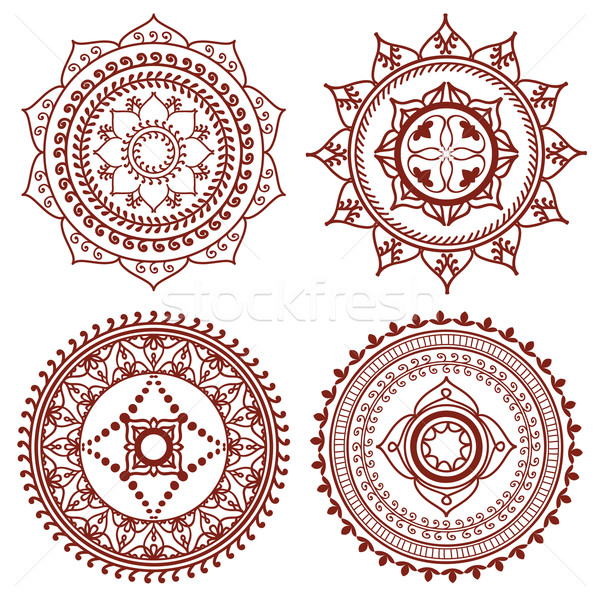 Red Four Mandala Tattoo Design