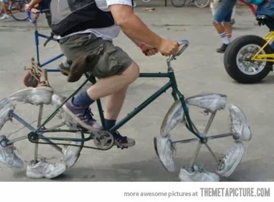 Shoes Wheel Funny Bicycle Picture