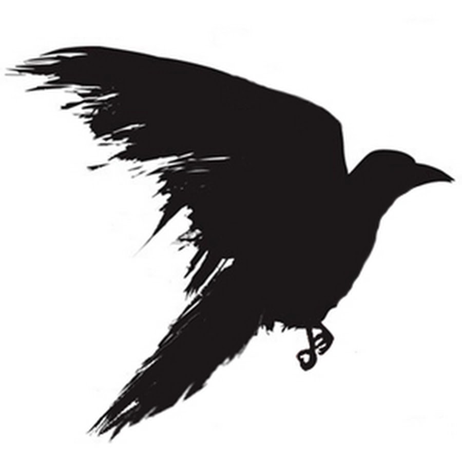 Silhouette Flying Crow Tattoo Design