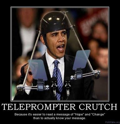 Teleprompter Crutch Because It's Easier To Read A Message Funny Political
