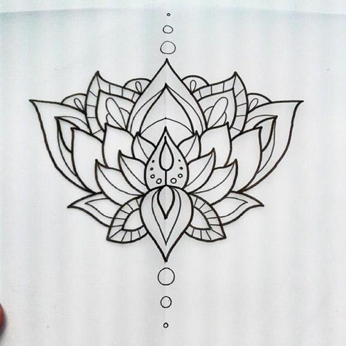 Unique Black Lotus Tattoo Stencil