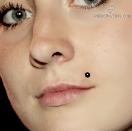 Upper Lip Black Stud Madonna Piercing