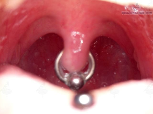 Uvula Piercing Closeup Image