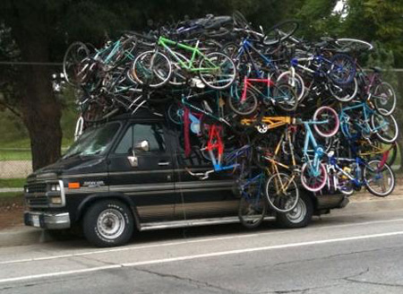 Vehicle Overload With Bicycle Funny Picture