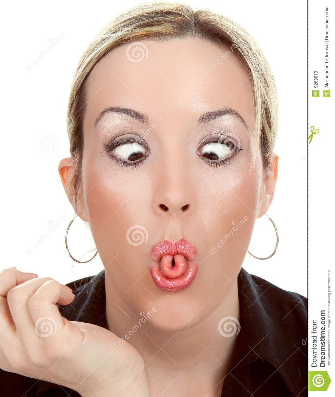 Woman Making Funny Weird Face