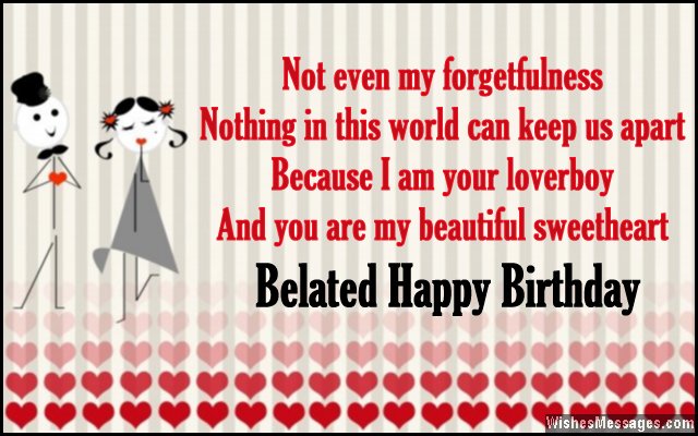 You Are My Beautiful Sweetheart Belated Happy Birthday Greeting Card