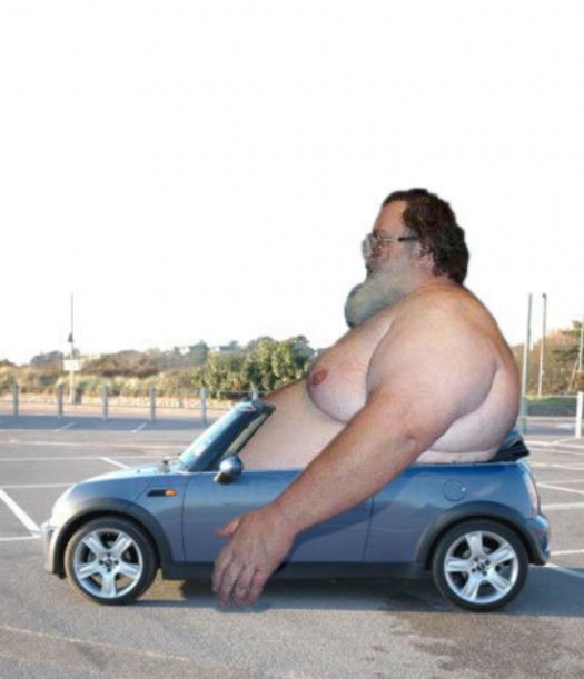 Amazing And Funny Fat Man In Car