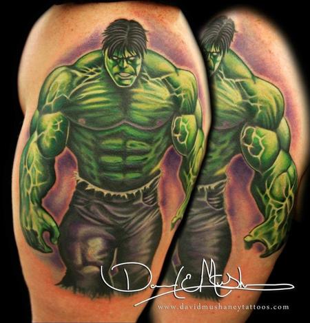 Amazing Hulk Tattoo On Shoulder