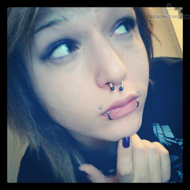 Amazing Septum And Canine Bites Piercing Picture